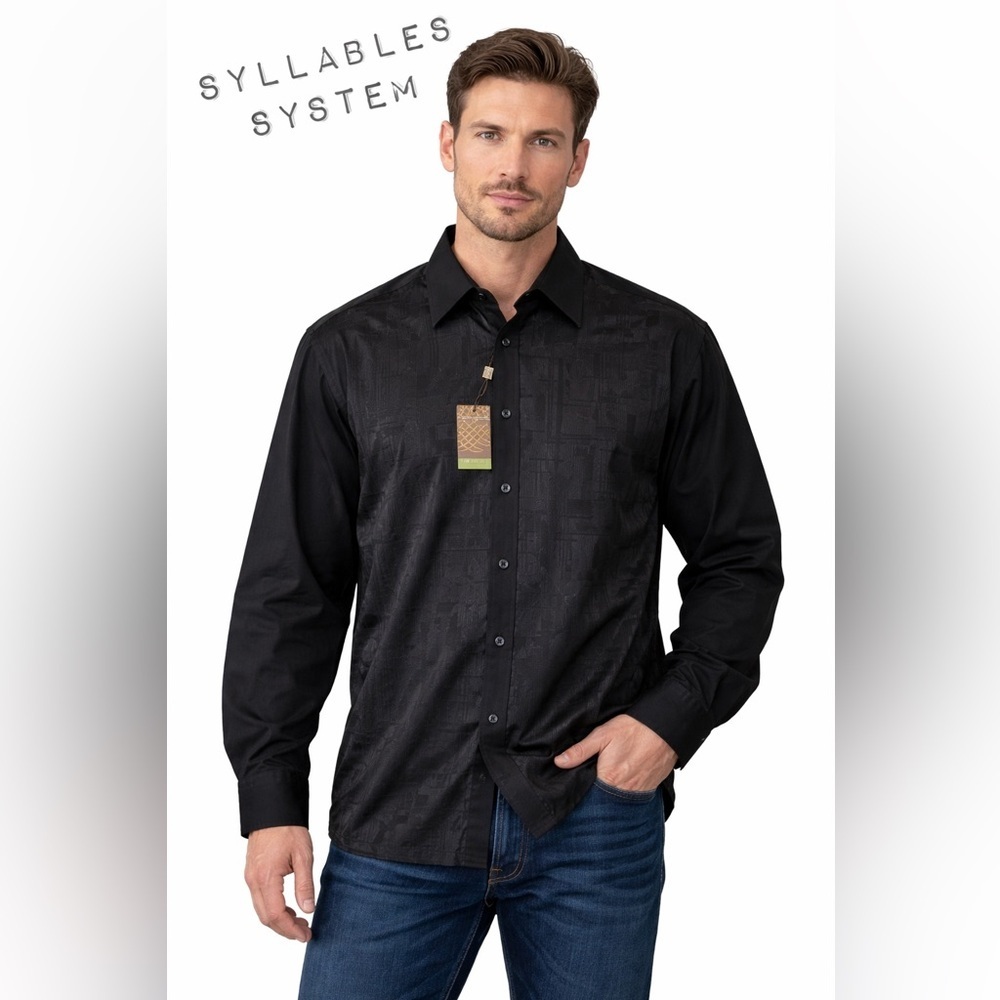 NWT Syllables System P1-5336 mens long sleeve button  sz XL